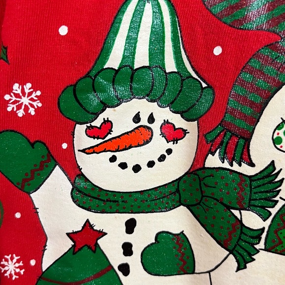 Vintage 1993 Snowman Graphic Single Stitch Long Sleeve Tee Unisex Medium - Picture 4 of 6
